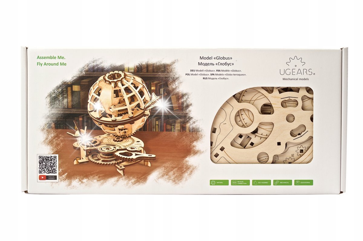 Puzzle 3D Drewniane Globus mechaniczny Ugears