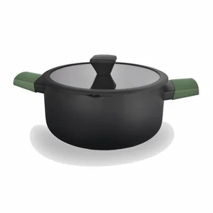 Garnek Sycylia 20 cm 2,5 l zielone uchwyty czarny - Garnki - miniaturka - grafika 1