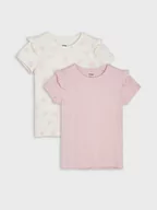 Koszulki dla dziewczynek - Sinsay - Koszulki 2 pack - różowy - miniaturka - grafika 1