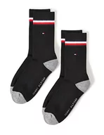 Skarpetki damskie - Tommy Hilfiger Kultowe skarpety sportowe dla dzieci (2 sztuki), Czarny - miniaturka - grafika 1