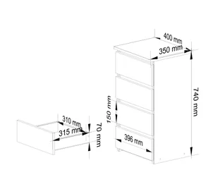 KOMODA CL4 DĄB SONOMA / BIAŁA - Komody - miniaturka - grafika 6