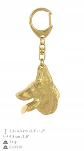 Owczarek Belgijski Malinois Pozłacany brelok - Breloki - miniaturka - grafika 1