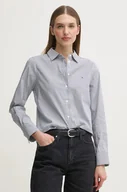 Koszule damskie - Tommy Hilfiger koszula damska kolor szary regular z kołnierzykiem klasycznym WW0WW44084 - miniaturka - grafika 1
