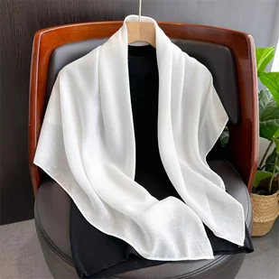 TEMU 35,4-calowy Minimalistyczny Monochromatyczny Kwadratowy Szalik, Cienki, Oddychający Szal Z Bawełny Lnianej, Elegancki Styl Wiatroszczelna Opaska - Inne - miniaturka - grafika 1