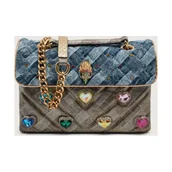 Torebki damskie - Kurt Geiger Jeansowa torebka na ramię KENSINGTON HEART - miniaturka - grafika 1