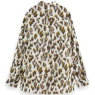 Koszulki i topy damskie - Scotch & Soda Damska koszulka oversize z nadrukiem, Brushed Ikat Army Green 6019, 40 - miniaturka - grafika 1