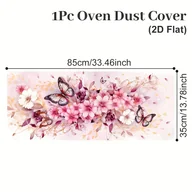 Akcesoria i części do mikrofalówek - TEMU 2D Płaski, 1 szt., Różowa Pokrywa na Mikrofalówkę z Motylami i Kwiatami, Pokrowiec na Piekarnik z Wzorem Różowych Motyli i Kwiatów, Dekoracja do - miniaturka - grafika 1