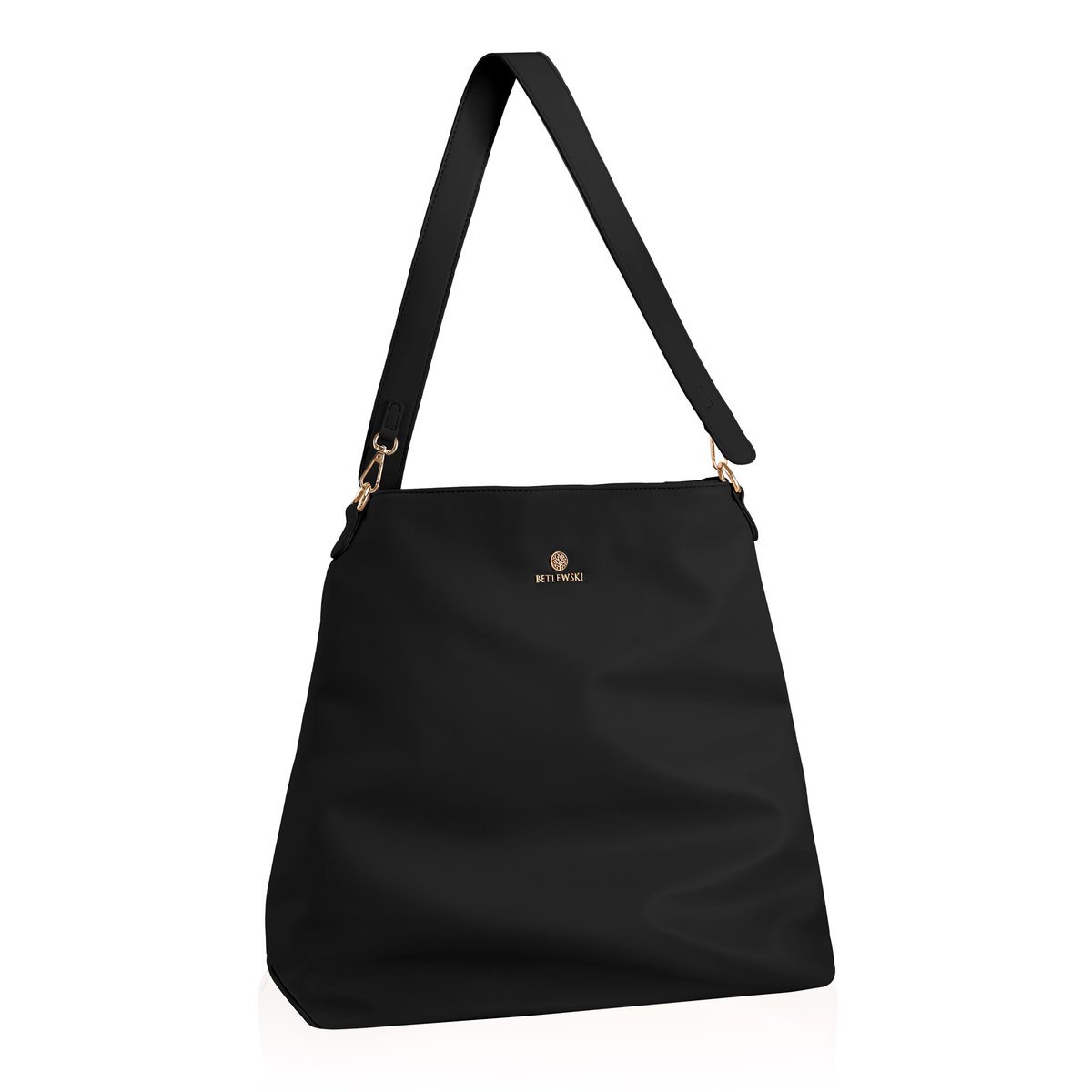 Betlewski MILEY Czarna torba shopper z ekoskóry A4