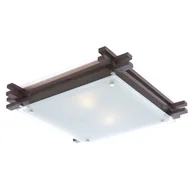 Lampy sufitowe - Plafon lampa oprawa sufitowa Globo Edison 2x60W E27 biały/brązowy 48324-2 - miniaturka - grafika 1