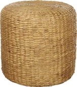 Pufy i podnóżki - Beliani Puf pleciony z hiacyntu wodnego 40 cm jasny BICHIR II Lumarko! - miniaturka - grafika 1