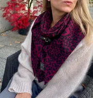 Apaszki i szaliki damskie - Chusta burgundowa panterka - miniaturka - grafika 1