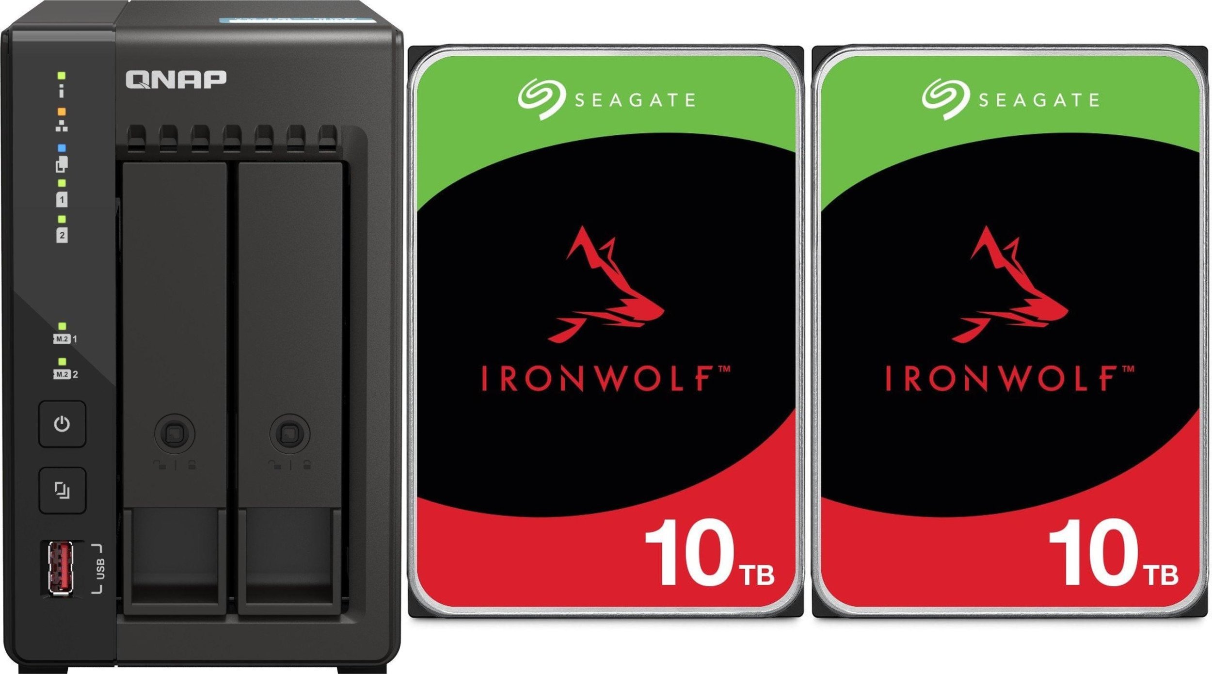 Serwer plików Qnap TS-253E-8G + 2x Seagate IronWolf 10TB ST10000VN000