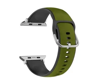Pasek BELINE Silico Leather do Apple Watch 4/5/6/7/8/9/SE/SE 2 (38/40/41mm) Zielono-czarny - Akcesoria do smartwatchy - miniaturka - grafika 6