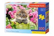 Puzzle - Castorland Puzzle 100 elementów. Kitten in flower garden - miniaturka - grafika 1