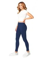 Skarpetki damskie - Legginsy damskie getry gładkie granatowe S - miniaturka - grafika 1