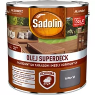 Farby i impregnaty do drewna - Olej do tarasów i mebli ogrodowych Superdeck Antracyt 2,5 l Sadolin - miniaturka - grafika 1