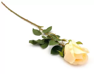 Róża sztuczna kremowa gałązka 66 cm - Sztuczne kwiaty - miniaturka - grafika 1