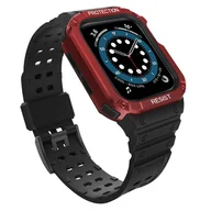 Etui i futerały do telefonów - Protect Strap Band opaska z etui do Watch 7 / 6 / 5 / 4 / 3 / 2 / SE (45 / 44 / 42mm) obudowa pancerny pokrowiec na zegarek czarny - miniaturka - grafika 1