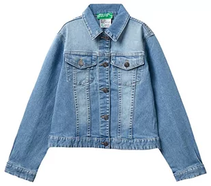 United Colors of Benetton Kurtka dziewczęca, Niebieski denim 901, S - Kurtki i płaszcze dla dziewczynek - miniaturka - grafika 1