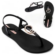 Sandały damskie - Ipanema 38 Eleganckie sandały damskie lekkie wsuwane letnie obuwie modne - miniaturka - grafika 1