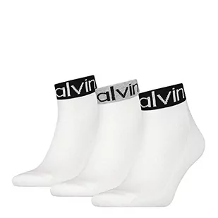 Calvin Klein Męski Quarter, biały, jeden rozmiar - Skarpetki męskie - miniaturka - grafika 1