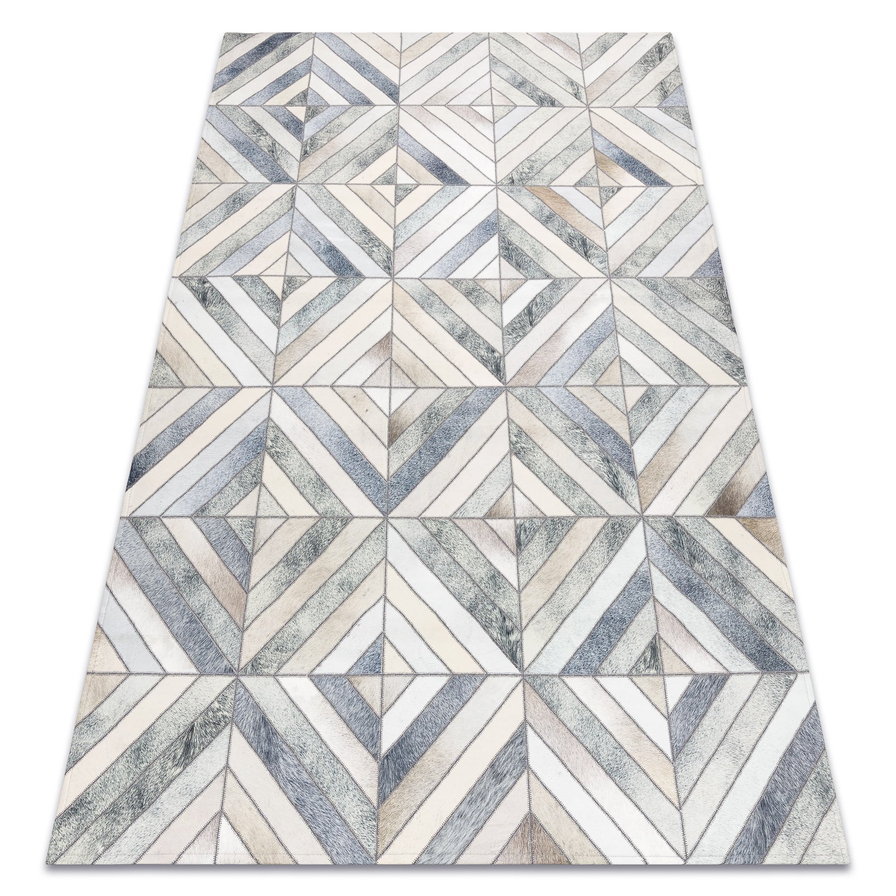 Dywan PATCHWORK 21721 beż / szary - Skóra bydlęca, geometryczny beżowy 160x230 cm