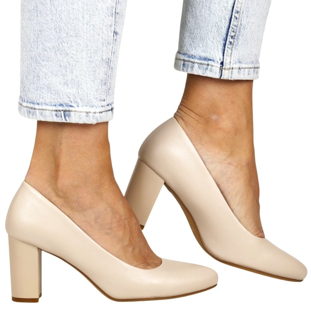 CZÓŁENKA NA SŁUPKU SERGIO LEONE 131 CIELISTE BEŻOWE, 36, 23,5cm