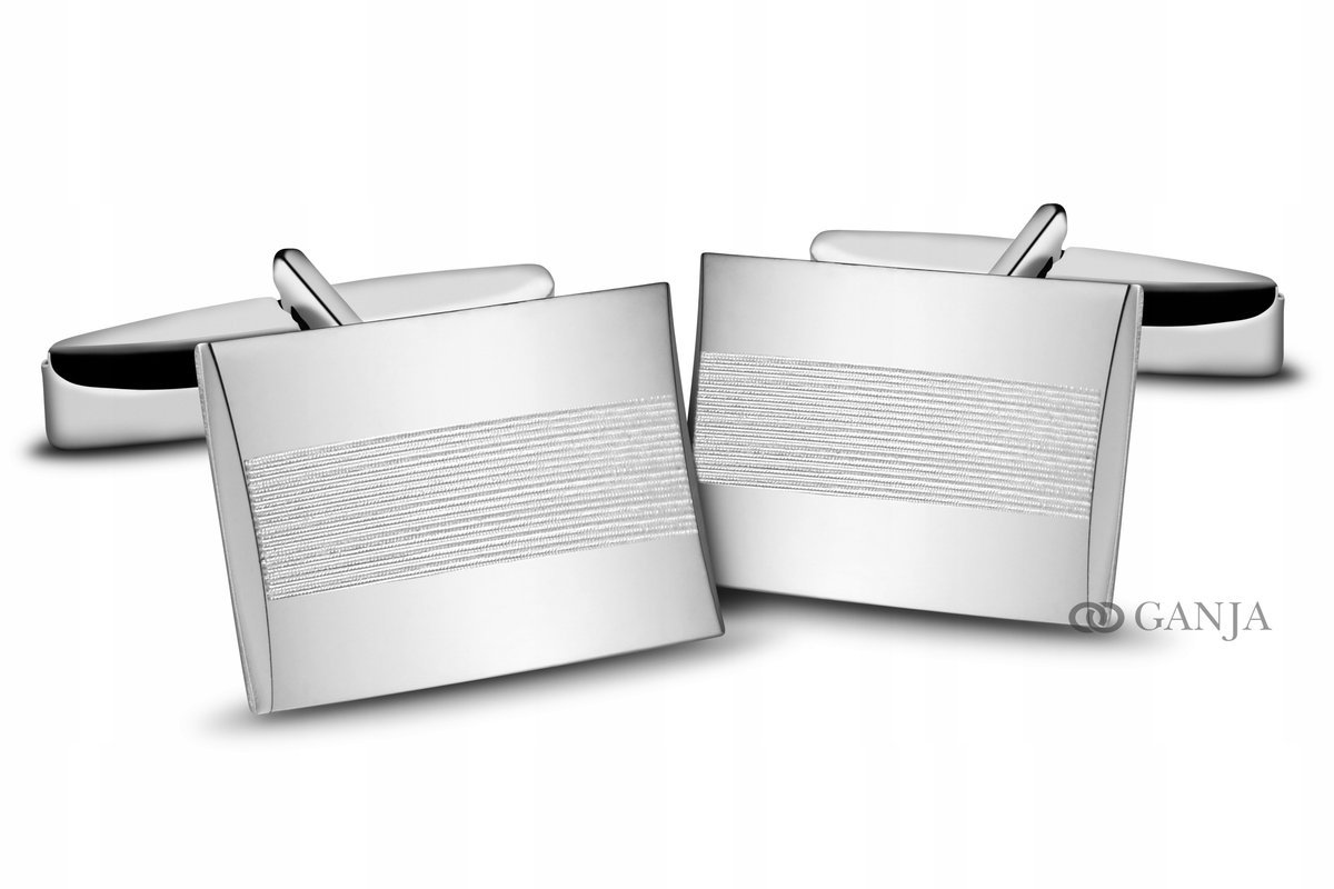 Spinki srebrne do mankietów 925 rodowane SP33 ŚLUB