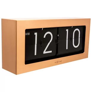 Nextime Zegar klapkowy Big Flip, brązowy, 36x16,5x8,6 cm - Zegary - miniaturka - grafika 1