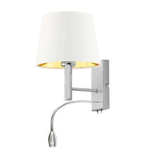 Chromowany kinkiet ścienny z włącznikiem i dodatkowym panelem LED AUSTIN GOLD - Lampy ścienne - miniaturka - grafika 1