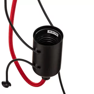 Lampa wisząca Bobi 1 czarna, kabel czerwony 1-pkt. - Lampy sufitowe - miniaturka - grafika 4