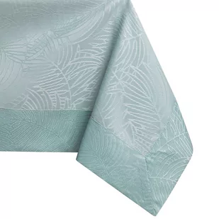 Obrus Gaia Miętowy Tłoczony Roślinny 120x220 AmeliaHome - TCLOTH/AH/GAIA/BRD/MINT/120X220 - Obrusy i serwetki - miniaturka - grafika 1