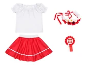 Dresy i komplety dla dziewczynek - ZESTAW NARODOWY BIAŁO-CZERWONY 98-110 4el - miniaturka - grafika 1