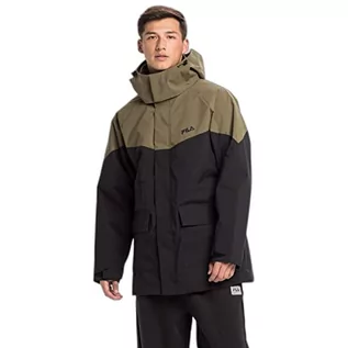 Kurtki męskie - FILA Męska kurtka tanvald Light Parka Padded, Moonless Night-Burnt Olive, S - grafika 1