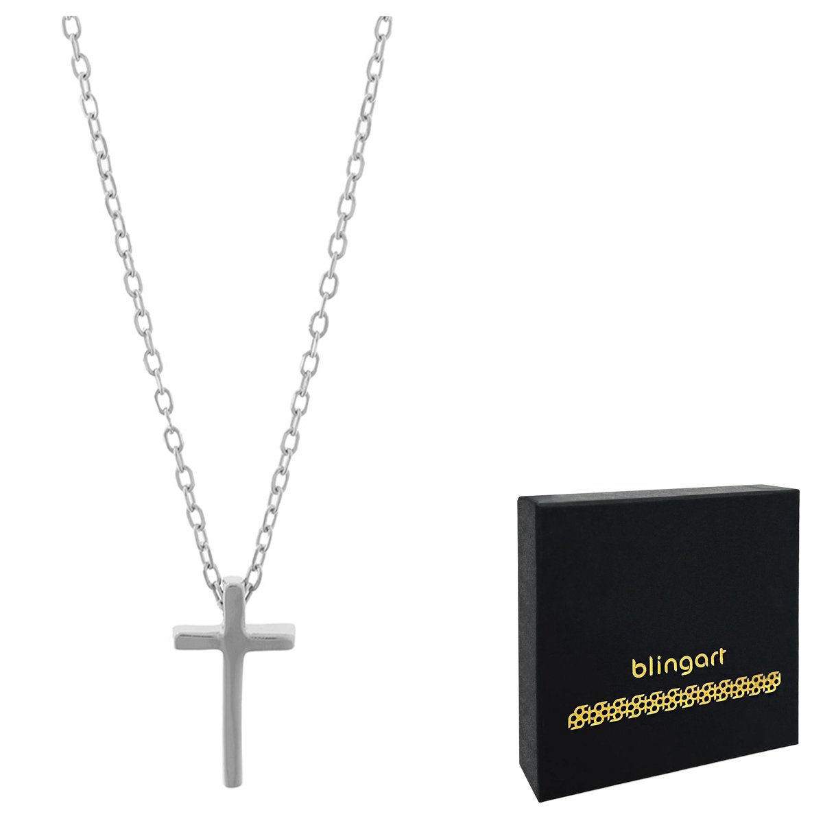 Łańcuszek srebrny z krzyżykiem srebro 925