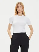 Koszulki i topy damskie - Calvin Klein T-Shirt K20K207322 Biały Slim Fit - miniaturka - grafika 1