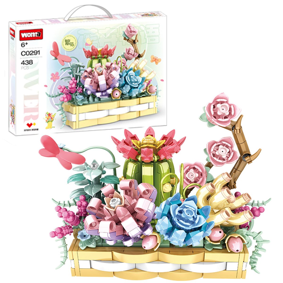 COIL Klocki konstrukcyjne zestaw 438 el. el dla dzieci doniczka z kwiatami