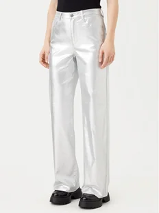 ONLY Jeansy Juicy 15331673 Srebrny Wide Leg - Spodnie damskie - miniaturka - grafika 1