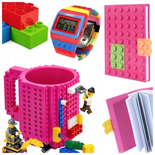 ZESTAW KUBEK + NOTES DO MALOWANIA AMARANTOWY + KLOCKOWY CYFROWY ZEGAREK - Kubki dla dzieci - miniaturka - grafika 1