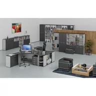 Regały biurowe - Regał biurowy PRIMO GRAY, 1087 x 800 x 420 mm, szary/grafit - miniaturka - grafika 1
