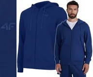 Bluzy męskie - Bluza Męska 4F Dresowa M1768 Sportowa Z Kapturem Rozpinana Na Co Dzień L - miniaturka - grafika 1