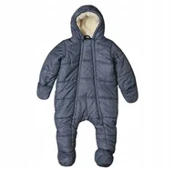 Kombinezony dla dzieci - ESPRIT NIEBIESKI OCIEPLANY KOMBINEZON NIEMOWLĘCY Z KAPTUREM 68cm JYB - miniaturka - grafika 1