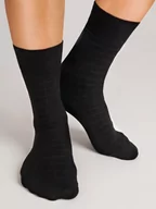 Skarpetki męskie - SKARPETY NOVITI SB004-M-04 BAMBUS WZÓR (kolor granat-kreski, rozmiar 39-42) - miniaturka - grafika 1