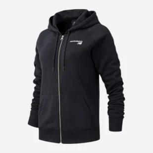 Bluza streetwear rozpinana damska z kapturem New Balance NBWJ03806BK S Czarna (194389407823) - Bluzy damskie - miniaturka - grafika 1