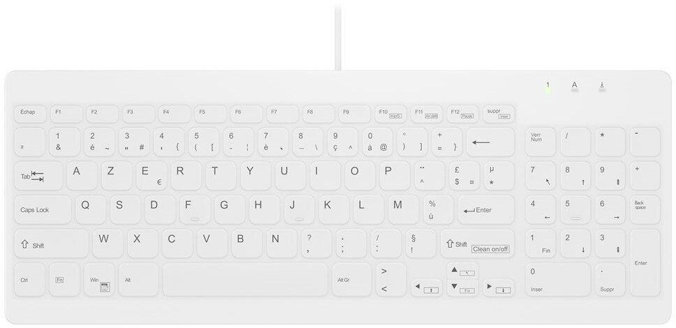 Contour Contour ACTIVE KEY Hygiene Compact Ultraflat Keyboard with AK-C7012F-UVS-W/FR