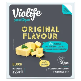 Violife Ser wegański NATURALNY /blok/ 200g VIOLIFE - Szybkie dania obiadowe - miniaturka - grafika 1