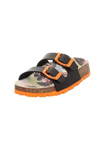 Superfit Fussbettpantoffel kapcie czarne, pomarańczowe 0080, 37 EU