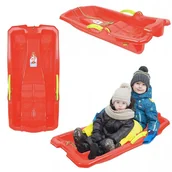 Sanki i ślizgacze - SANKI Z DWOMA RĘCZNYMI HAMULCAMI MOLTI czerwone - miniaturka - grafika 1