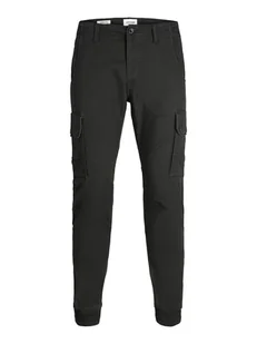 Jack & Jones Bojówki "Paul" w kolorze czarnym - Spodnie męskie - miniaturka - grafika 1