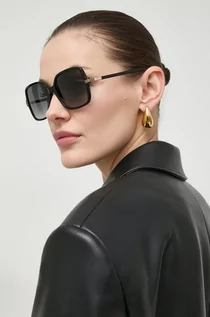 Okulary przeciwsłoneczne - Gucci okulary przeciwsłoneczne damskie kolor czarny - grafika 1